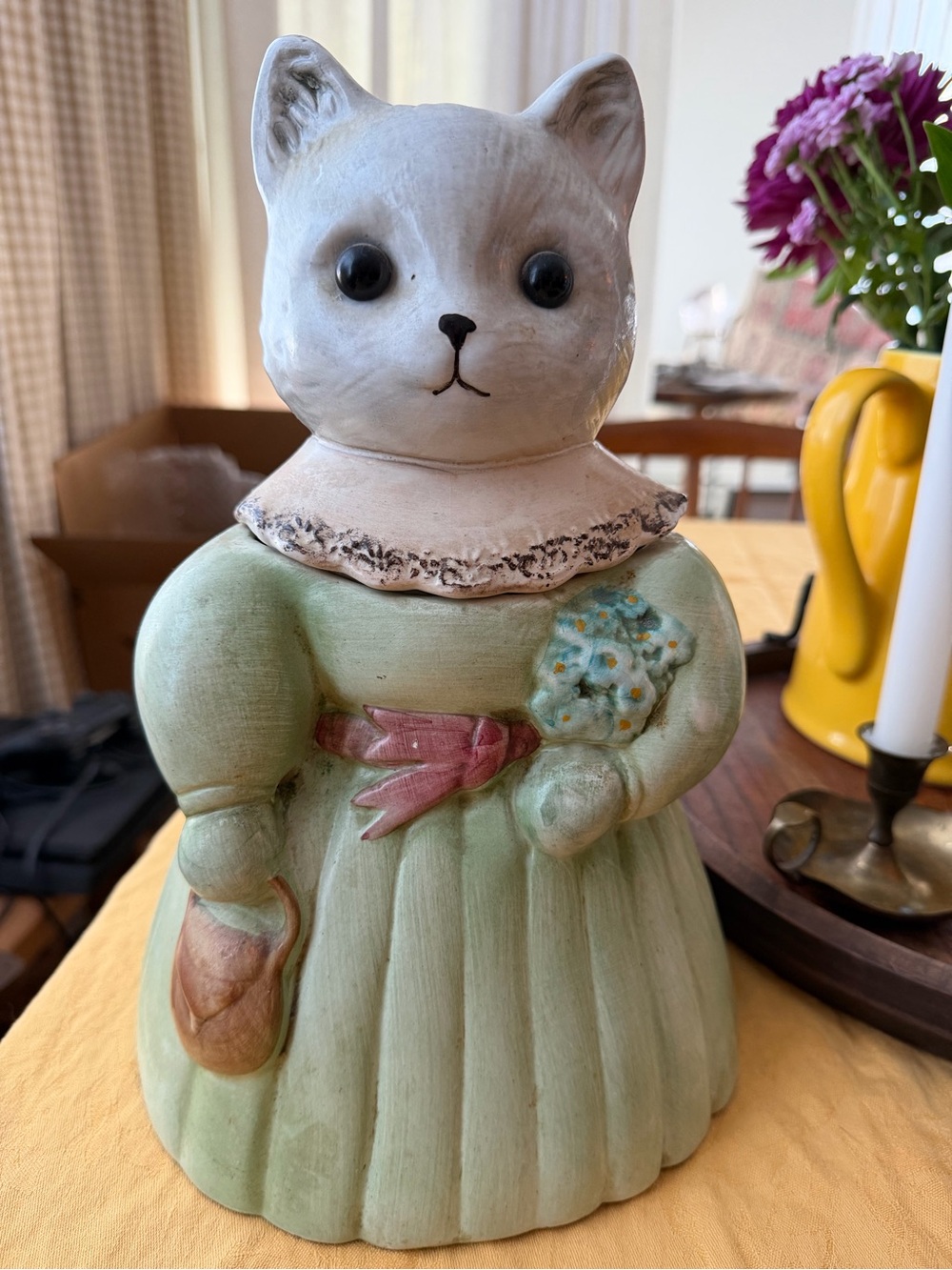 Miss Kitty rose cottage cookie jar 1980s